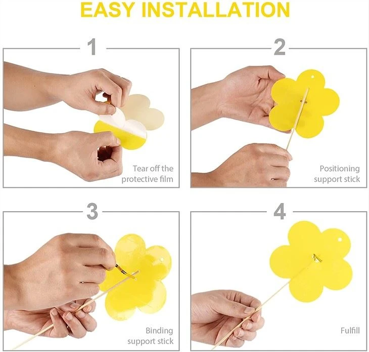 Whitefly, Fungus Gnat, Mosquito And Bug, Insect Catcher Traps For Indoor/Outdoor/Kitchen, 4 Shapes